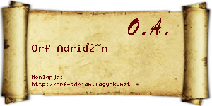 Orf Adrián névjegykártya